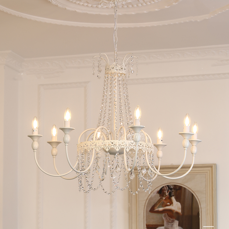 Vintage White Chandelier Light | Elegant Home Decor | Iron & Glass | 4-8 Lights | Brick by Brick London 10
