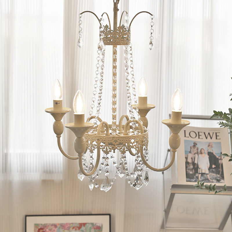 Vintage White Chandelier Light | Elegant Home Decor | Iron & Glass | 4-8 Lights | Brick by Brick London 4