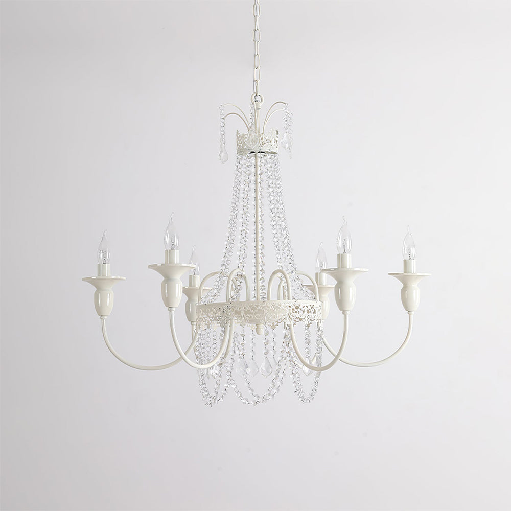Vintage White Chandelier Light | Elegant Home Decor | Iron & Glass | 4-8 Lights | Brick by Brick London 5