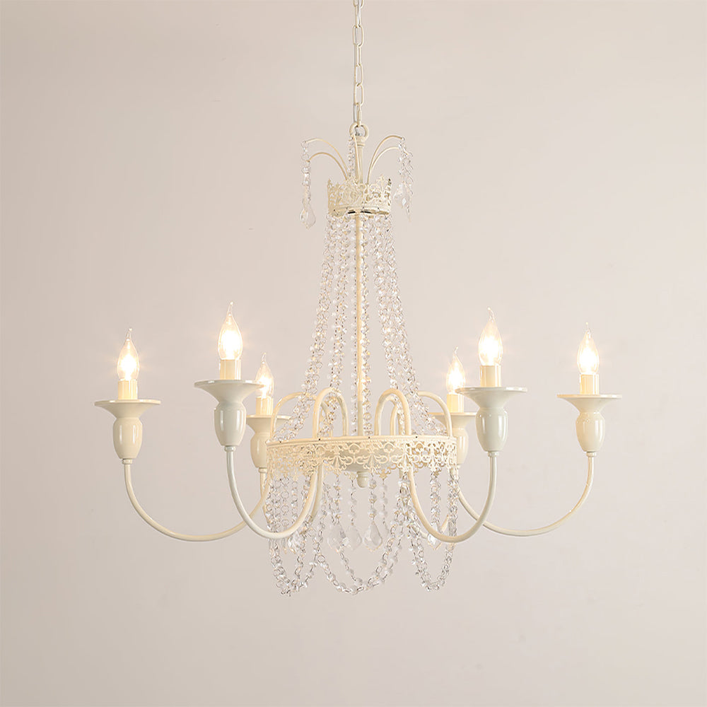 Vintage White Chandelier Light | Elegant Home Decor | Iron & Glass | 4-8 Lights | Brick by Brick London 6