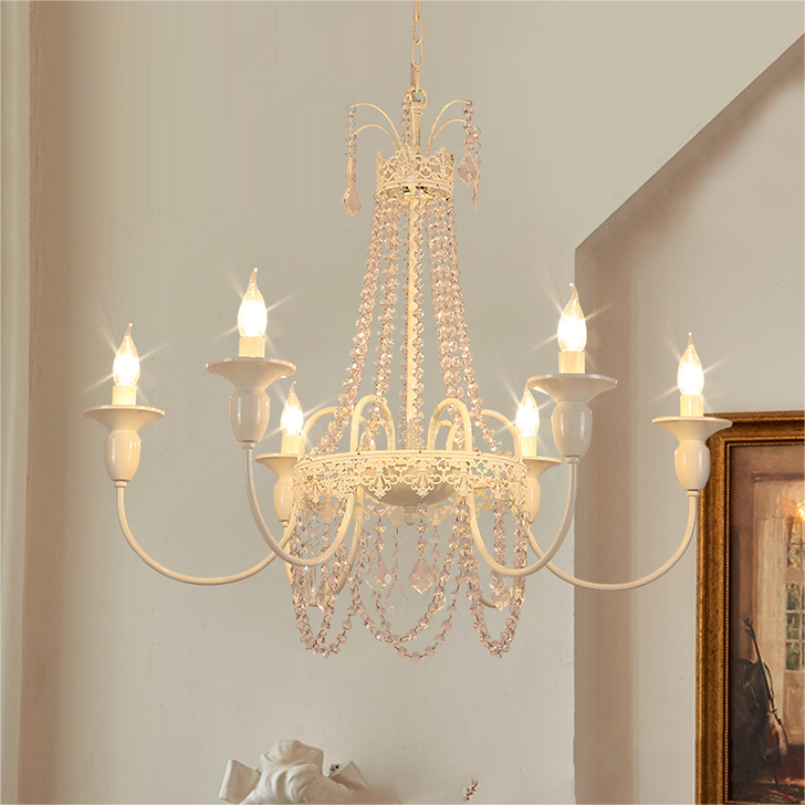 Vintage White Chandelier Light | Elegant Home Decor | Iron & Glass | 4-8 Lights | Brick by Brick London 7