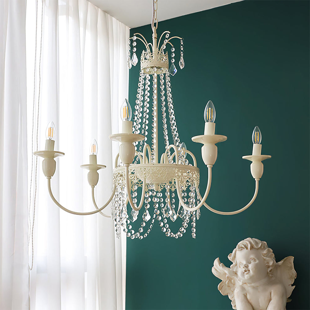 Vintage White Chandelier Light | Elegant Home Decor | Iron & Glass | 4-8 Lights | Brick by Brick London 8