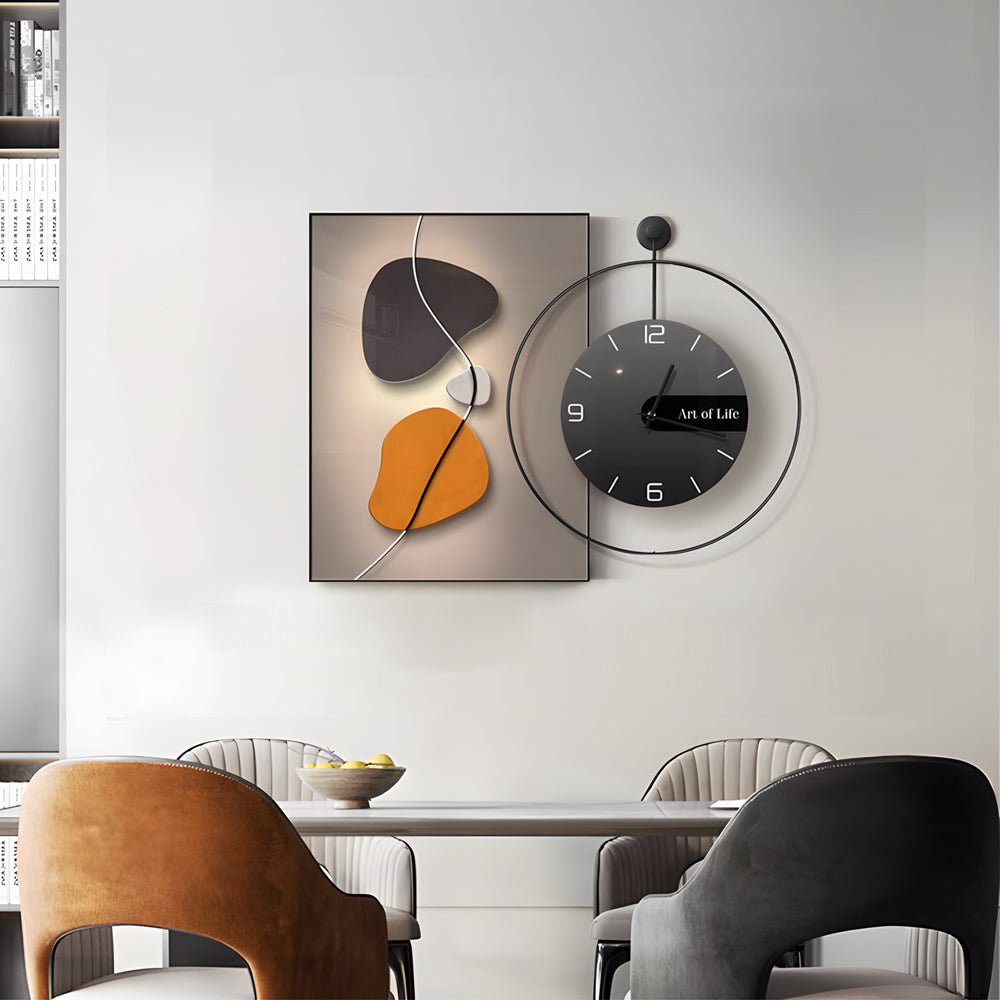 Wall Clock – Geometric Canvas – Size: 19.7 × 27.6 inches – Modern Design for Home or Office Decor 1
