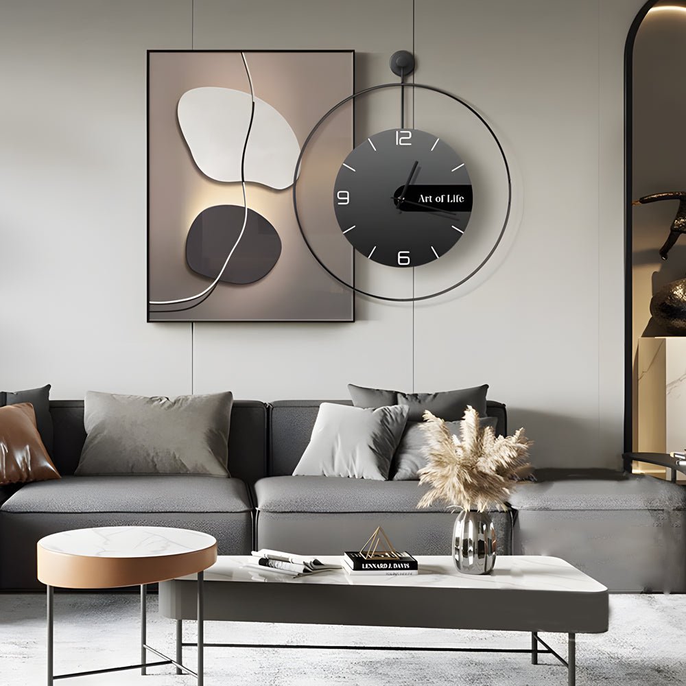 Wall Clock – Geometric Canvas – Size: 19.7 × 27.6 inches – Modern Design for Home or Office Decor 4