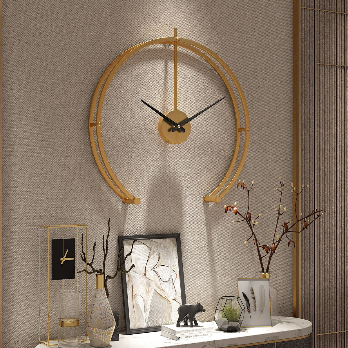 Wall Clock – Modern Black Design – Diameter 50cm – Elegant Home Decor for Stylish Spaces 0