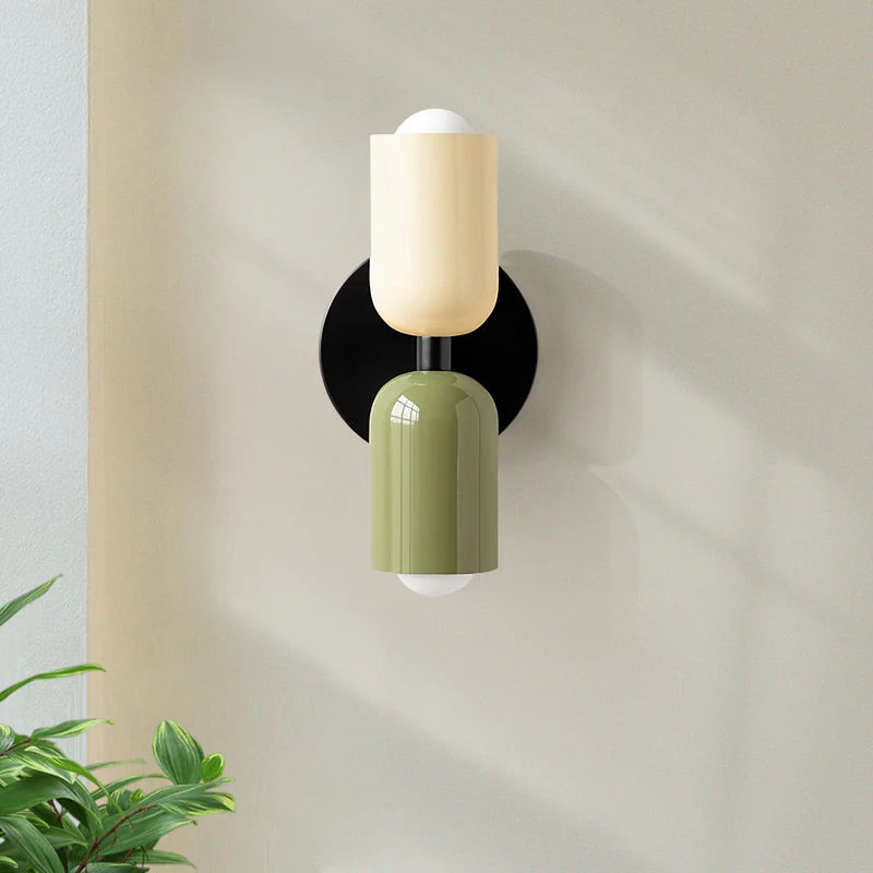 Wall Light – Vintage Glass – Height: 9.1 inches – Double Head Fixture for Utility Room 3