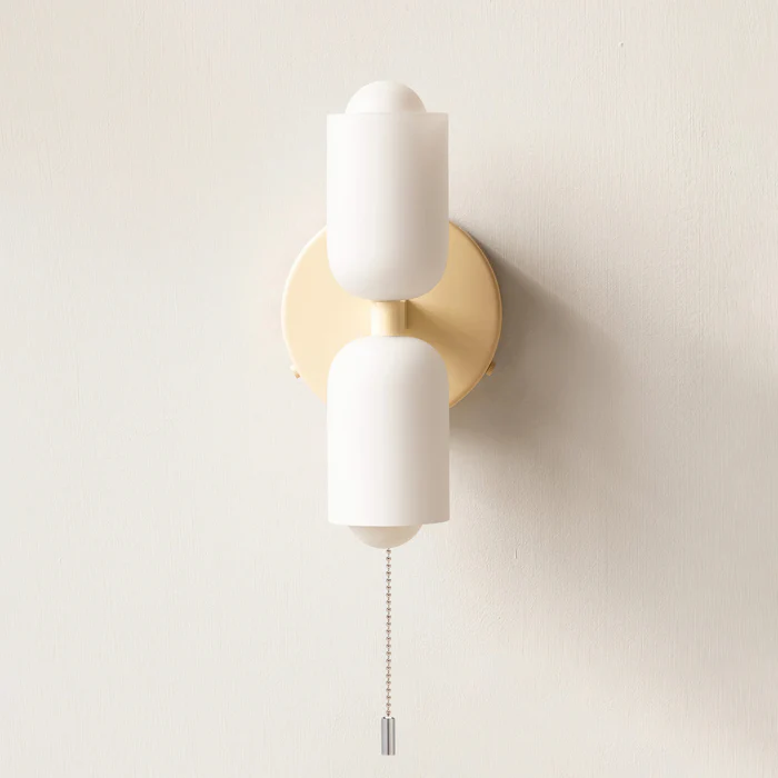 Wall Sconce – Creamy Metal and Acrylic – Height: 9.1 inches – Elegant Double Heads for Versatile Lighting 20