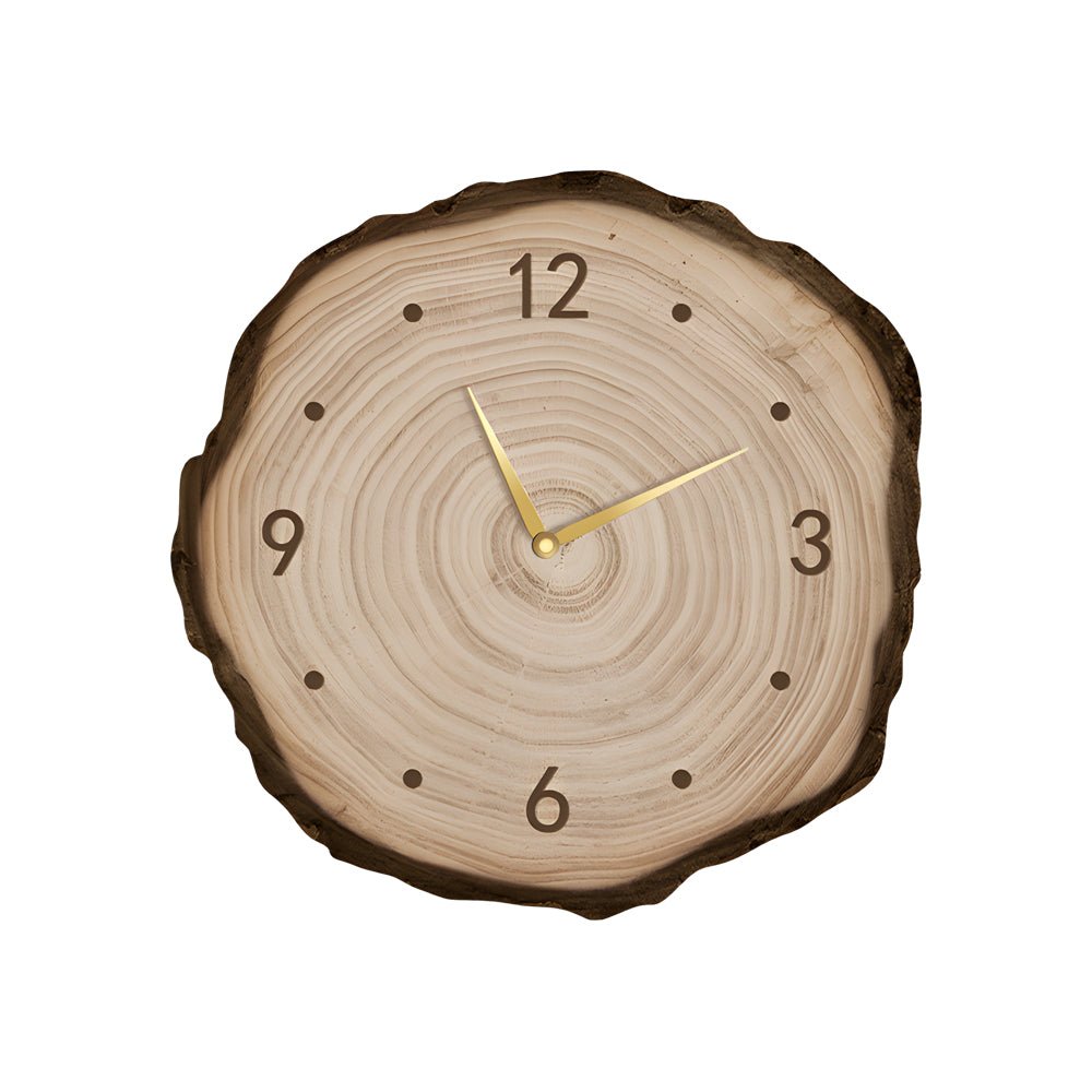Wood Slice LED Wall Clock | Frameless Clock with Remote | Wabi-Sabi Japanese Style