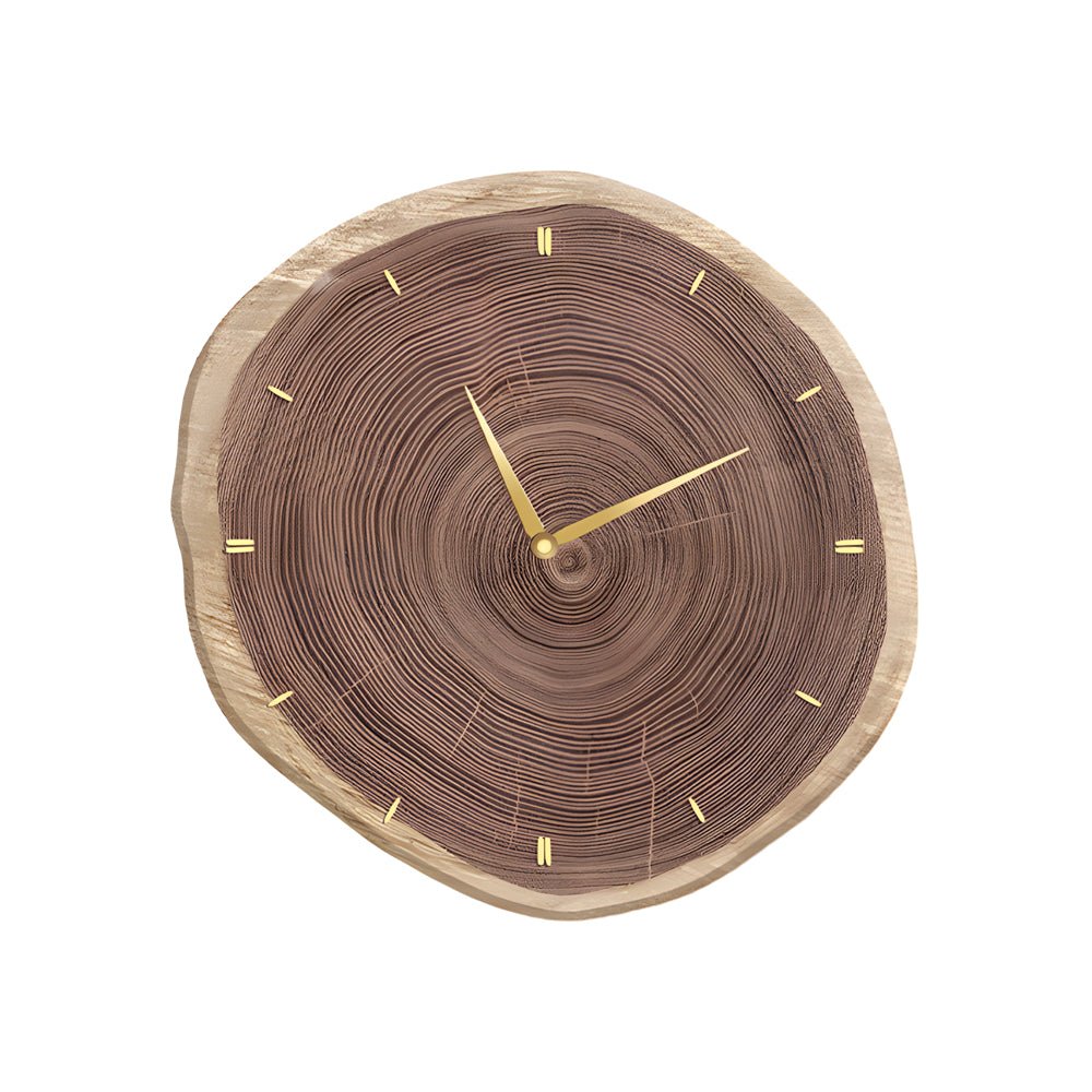 Wood Slice LED Wall Clock | Frameless Clock with Remote | Wabi-Sabi Japanese Style