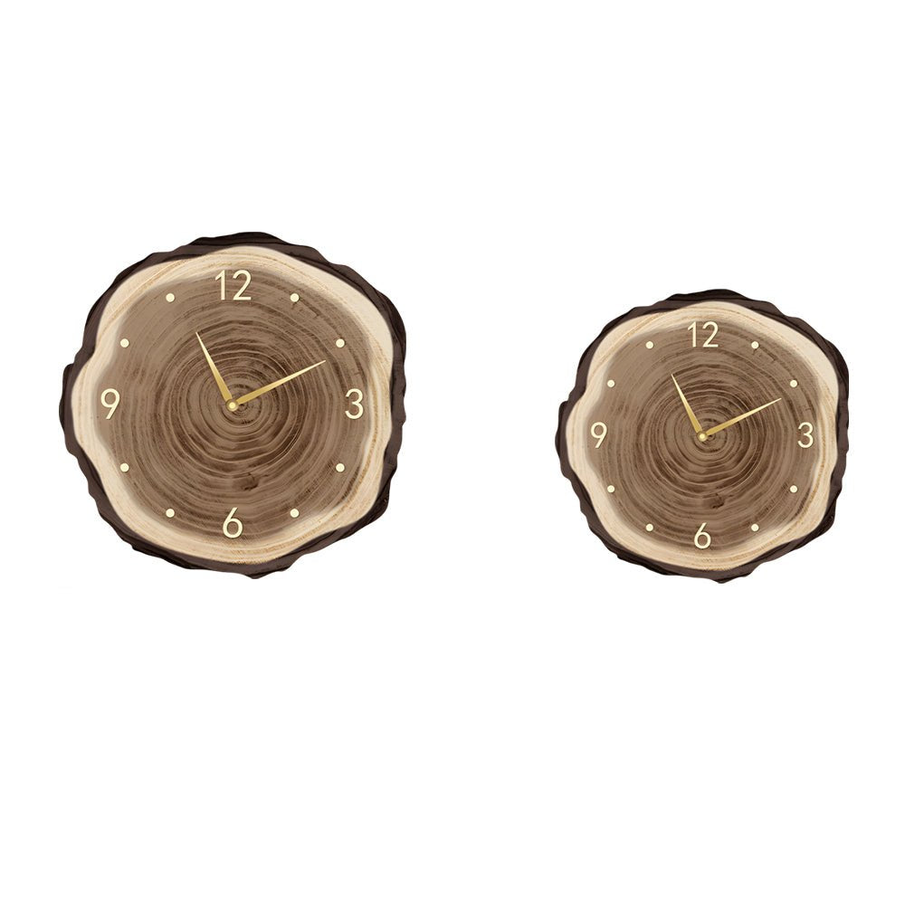 Wood Slice LED Wall Clock | Frameless Clock with Remote | Wabi-Sabi Japanese Style