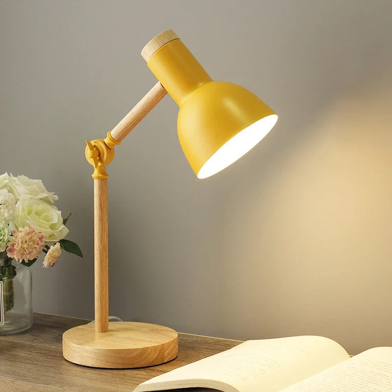 Wooden Adjustable Table Lamp | Nordic Bedside & Desk Light | Solid Wood & Aluminium | 45 cm | Brick by Brick London 3