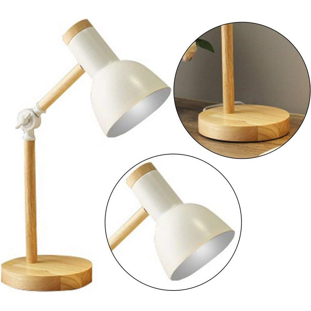 Wooden Adjustable Table Lamp | Nordic Bedside & Desk Light | Solid Wood & Aluminium | 45 cm | Brick by Brick London 5