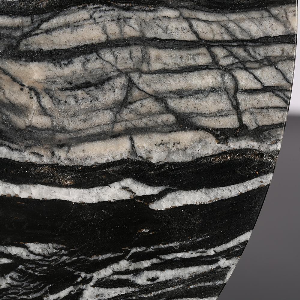 Round Marble Clock | 6 x 0.4 in | Cloudy Black Stone with Gold Hands | Rustic Accent | Brick by Brick