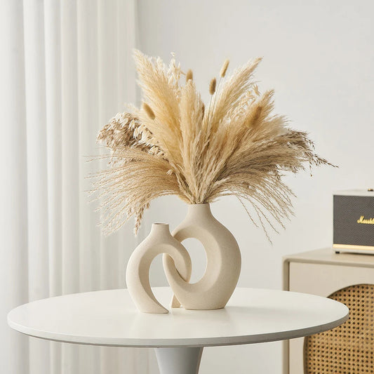 Ceramic Vase – Sculptural Design – Height 12 Inches – Versatile for Fresh or Dried Flower Arrangements 0