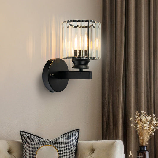 Elegant Crystal Wall Light | Modern Wall Sconce | Ambient Lighting | Iron & Crystal | 9.45 Height | Brick by Brick London 0