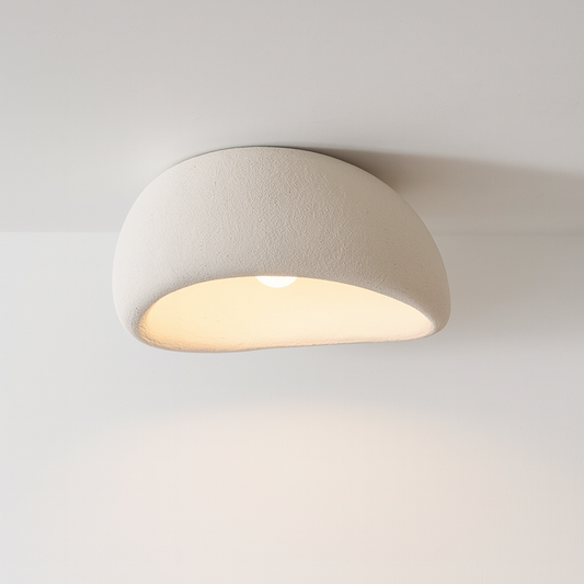 Japandi Wabi Sabi Resin Ceiling Light | Minimalist Home Illumination | 30cm Polystyrene & Plastic | Brick by Brick London 0