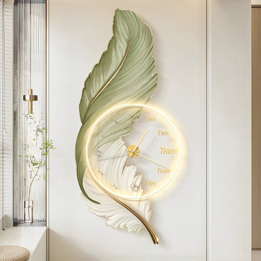 Large Wall Clock – Acrylic Design – Size Options: 14.2 x 31.5 inches, 17.7 x 39.4 inches, 21.3 x 47.2 inches – USB Powered with LED Light 0