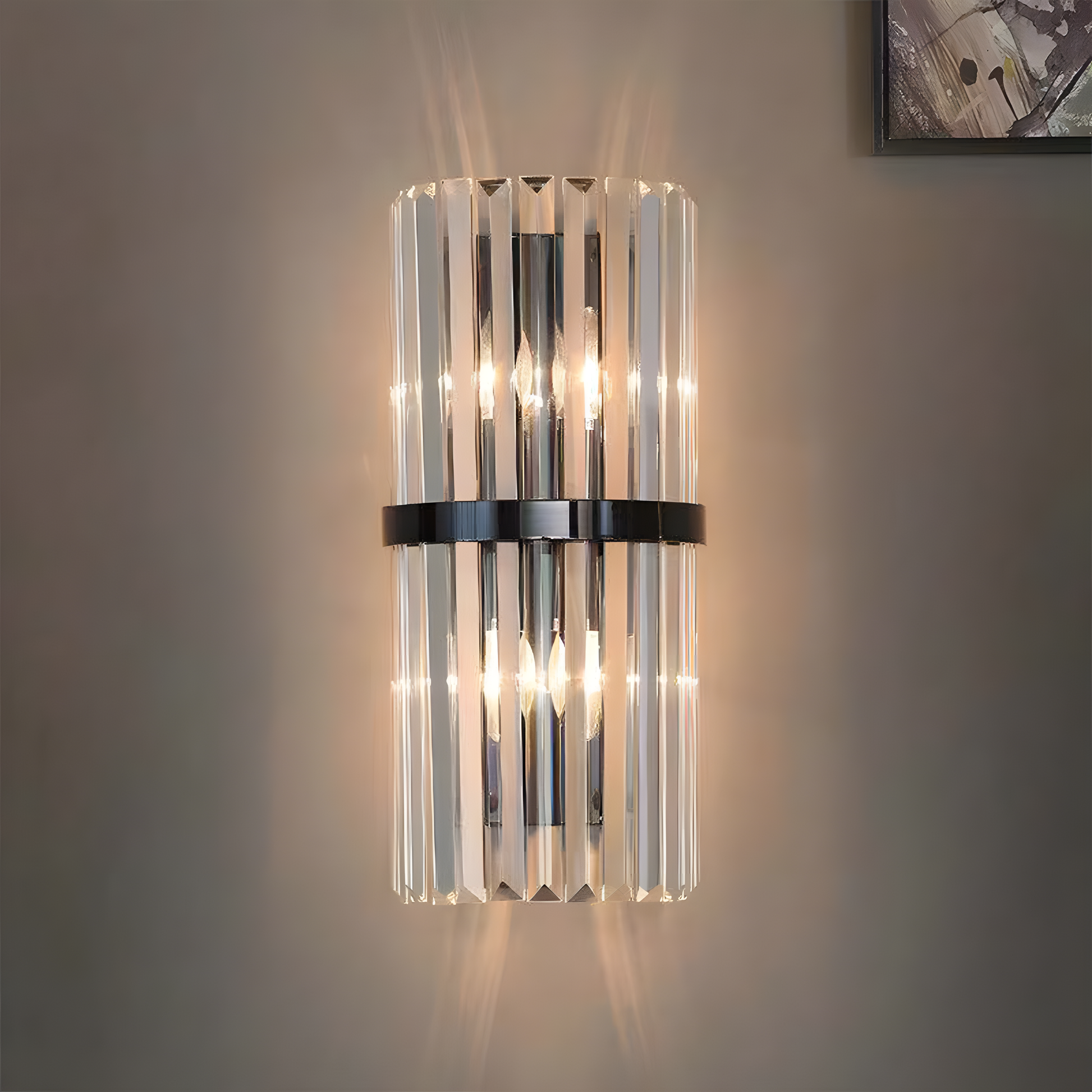 Luxurious Modern Wall Light | Stainless Steel & Crystal | Elegant Living Room Decor | Brick by Brick London 0