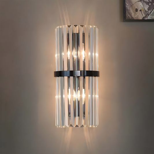 Luxurious Modern Wall Light | Stainless Steel & Crystal | Elegant Living Room Decor | Brick by Brick London 0