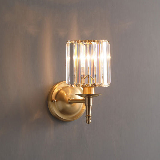 Luxury Clear Crystal Wall Light | Elegant Sconce for Hallways | Brass & Crystal | 5.9 Diameter | Brick by Brick London 0