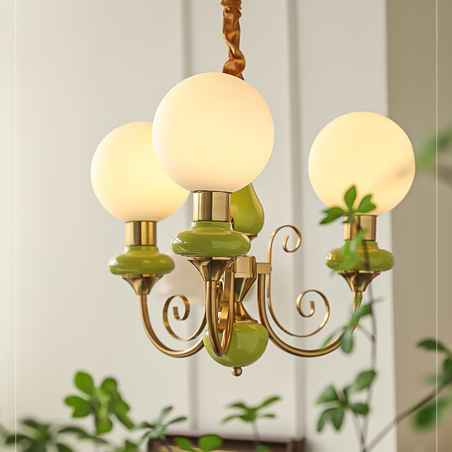 Modern Onyx Chandelier Light | Adjustable Hanging Fixture | Metal & Glass | Elegant Kitchen & Dining Room Lighting | Brick by Brick London 2