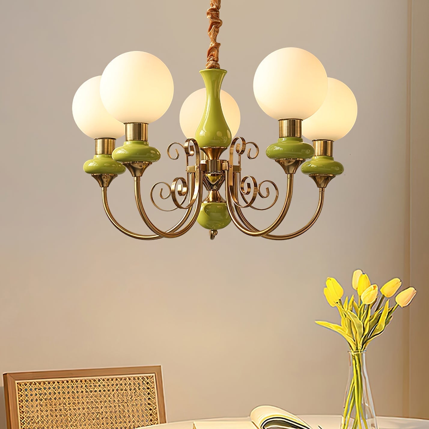 Modern Onyx Chandelier Light | Adjustable Hanging Fixture | Metal & Glass | Elegant Kitchen & Dining Room Lighting | Brick by Brick London 7