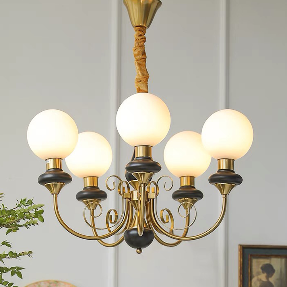 Modern Onyx Chandelier Light | Adjustable Hanging Fixture | Metal & Glass | Elegant Kitchen & Dining Room Lighting | Brick by Brick London 9