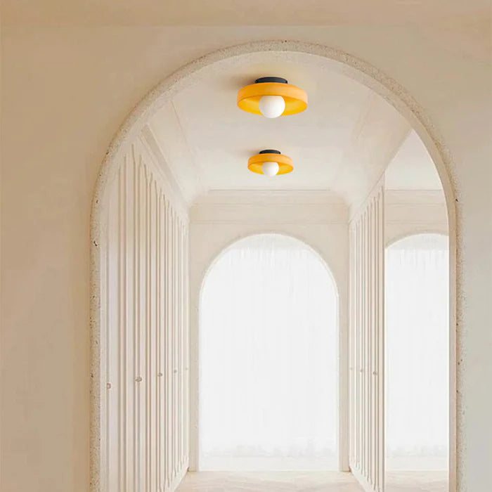 Modern Round Flush Mount Ceiling Light | Kitchen Illumination | Compact Glass Fixture | 9.84 | Brick by Brick London 8