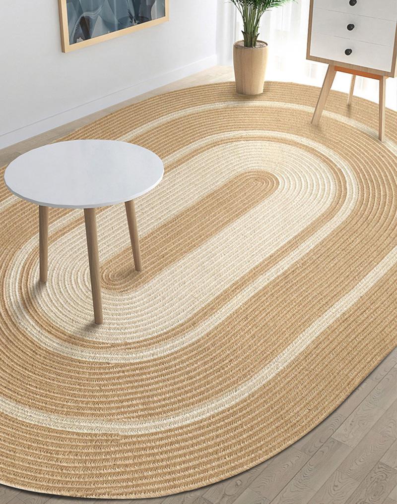 Natural Jute Rug — 100 & 120 cm — Round, Oval, or Rectangular — Durable Burlywood Style