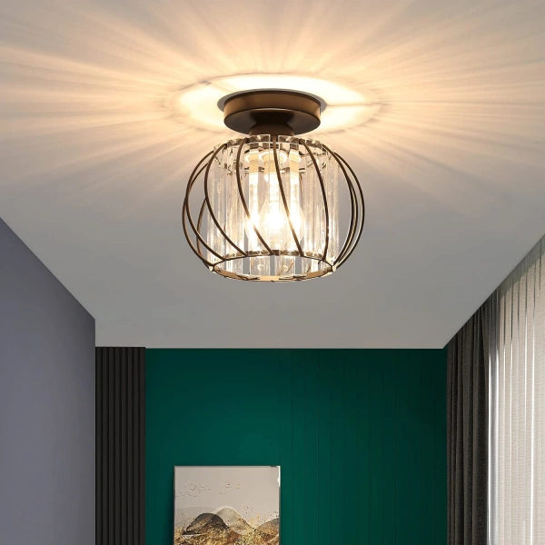 Nordic Luxury Ceiling Light | Minimalist Hallway Lighting | Iron & Glass | 220V-240V | Brick by Brick London 1