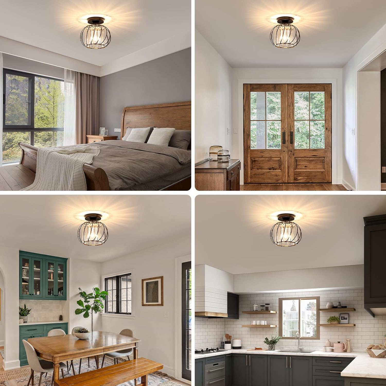 Nordic Luxury Ceiling Light | Minimalist Hallway Lighting | Iron & Glass | 220V-240V | Brick by Brick London 8