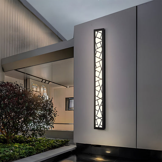 Outdoor Wall Lamp – Black Iron and Acrylic – Height: 15.7 to 59.1 inches – Waterproof LED for Gardens and Patios 1