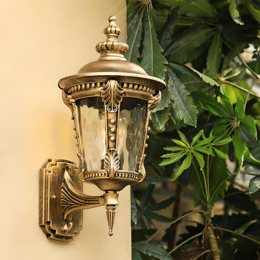 Outdoor Wall Light – Antique Glass – Height: 12 inches, Width: 8 inches – Vintage Design for Porch or Garden 0