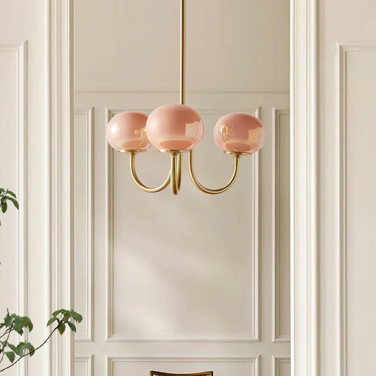 Pendant Light – Pink Glass Shades – Diameter: 19.7 inches – Elegant Kitchen Pendant Lighting 0