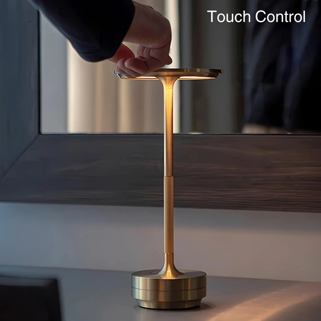 Stylish LED Table Lamp | Rechargeable Cordless Design | Touch Control & Waterproof | Brass Finish | Brick by Brick London 8