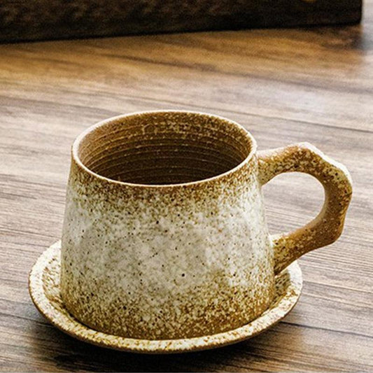 Teacup Set – Stoneware – Diameter: 4 inches – Unique Design with Spoon Included 1