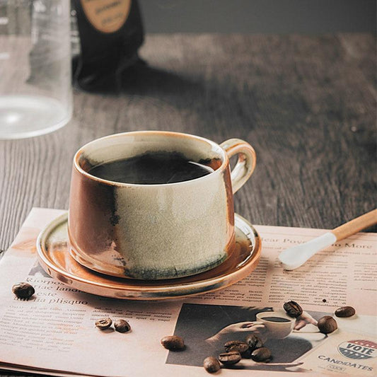 Teacup – Rustic Stoneware – Diameter: 3 inches – Unique Swivel Handle Design for Stylish Tea Enjoyment 0