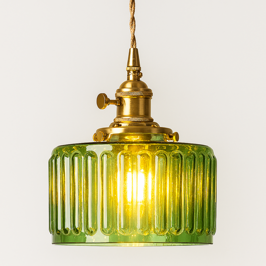 Vintage Glass Kitchen Pendant Lamp | Adjustable Lighting | Modern Nordic Design | 17.5cm x 19cm | Brick by Brick London 0