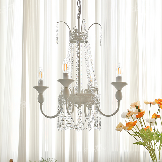 Vintage White Chandelier Light | Elegant Home Decor | Iron & Glass | 4-8 Lights | Brick by Brick London 0