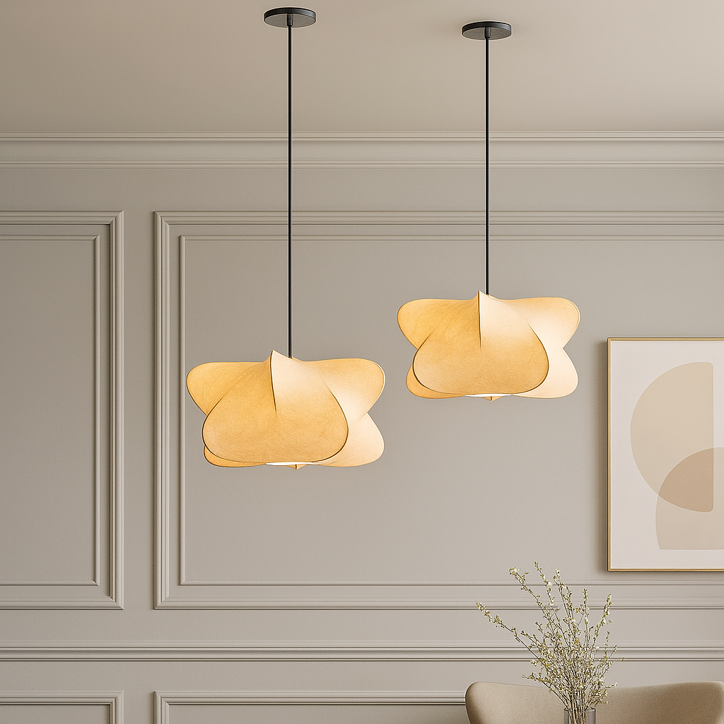 Wabi Sabi Silk Pendant Light | Japanese-Inspired Kitchen Pendant Lighting | 3 Sizes | Elegant Home Decor | Brick by Brick London 7