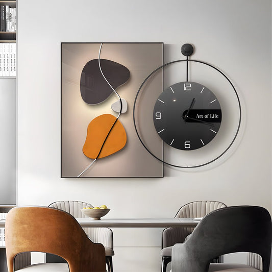 Wall Clock – Geometric Canvas – Size: 19.7 × 27.6 inches – Modern Design for Home or Office Decor 0
