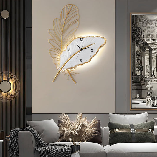 Wall Clock – Metal and Resin – Size Options: 19.7 x 25.2 inches or 21.7 x 30.7 inches – Silent Design with LED Ambient Light 0