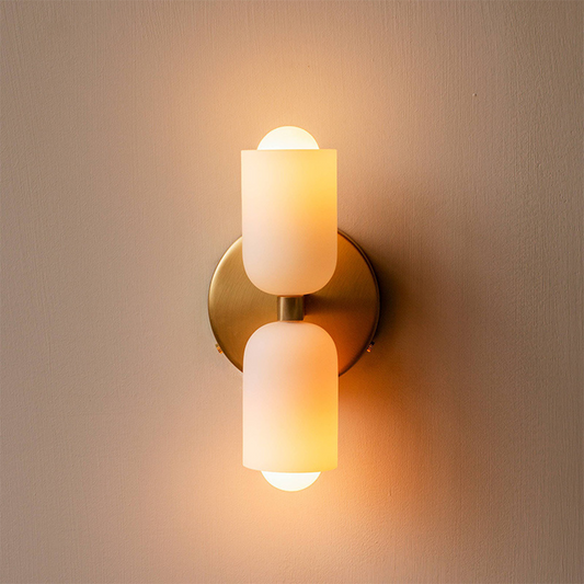 Wall Sconce – Creamy Metal and Acrylic – Height: 9.1 inches – Elegant Double Heads for Versatile Lighting 0