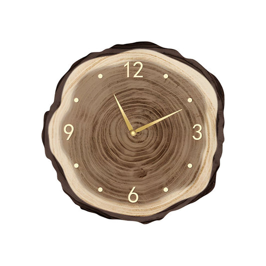 Wood Slice LED Wall Clock | Frameless Clock with Remote | Wabi-Sabi Japanese Style