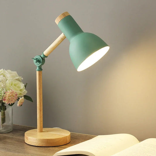 Wooden Adjustable Table Lamp | Nordic Bedside & Desk Light | Solid Wood & Aluminium | 45 cm | Brick by Brick London 0